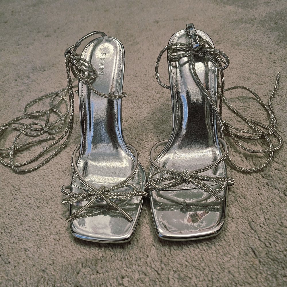 Forever 21 Silver Heels Elegant Design